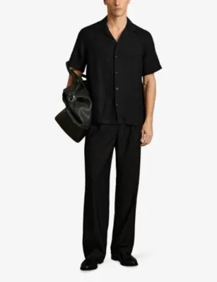 REISS Beldi Oversized-Fit Linen Shirt detail 2