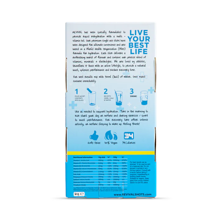 REVIVAL Rehydration & Recovery - Lemon & Lime 6 pack detail 3