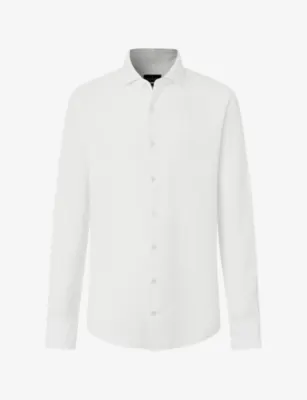 HACKETT Textured Tailored-Fit Cotton Shirt