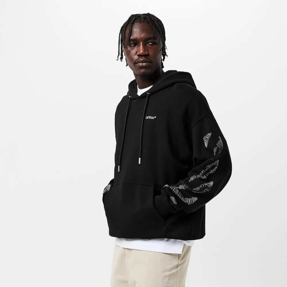 Off White Men's Scrib Diag Pullover Hoodie detail 3