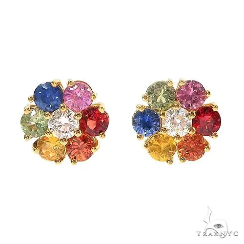 PIA - For Him GEMSTONES Large Rainbow Diamond Flower Earrings 66858 in White Gold – Earrings