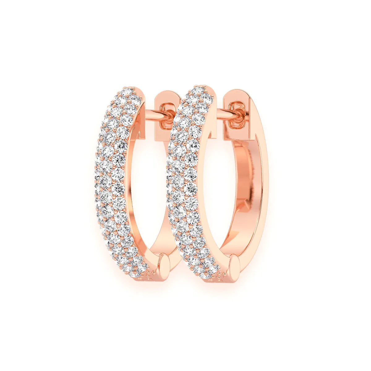 For Him Bubble Row Diamond Huggies in 0.20ctw / Rose Gold / Natural Diamond – Earring