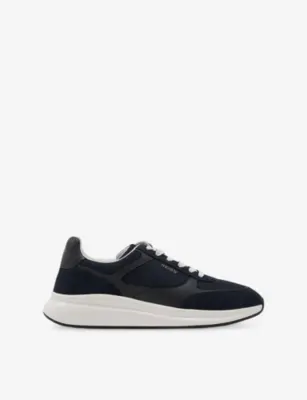 REISS Hudson Leather And Mesh Trainers - DARK NAVY - EUR 43 / 9 UK MEN in DARK NAVY – Mens | Trainers | Lace up trainers