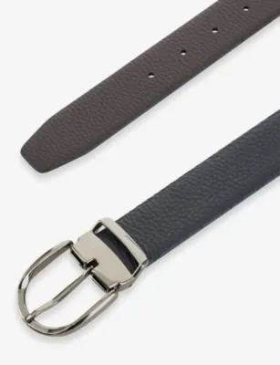 BOGGI MILANO Reversible Leather Belt - 34 in NAVY BLUE, additional product view 3