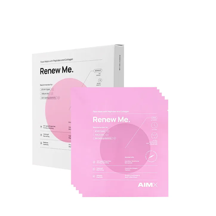 AIMX Sheet Mask With Peptides And Collagen Renew Me 5 Sheets 25ml detail 2