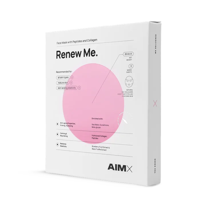 AIMX Sheet Mask With Peptides And Collagen Renew Me 5 Sheets 25ml