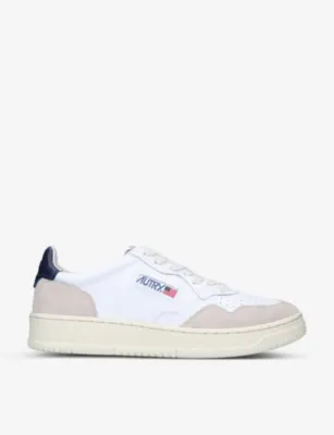 AUTRY Medalist low-top leather trainers - WHITE/NAVY - EUR 41.5 / 7.5 UK MEN in WHITE/NAVY – Mens | Trainers | Lace up trainers