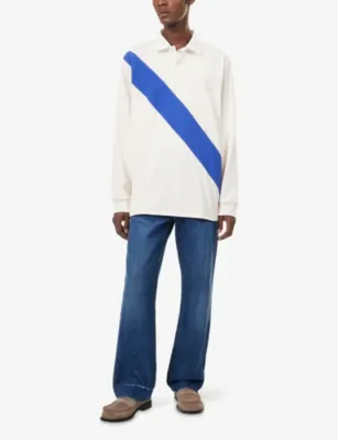 WALES BONNER Prism Striped Cotton Rugby Top detail 2