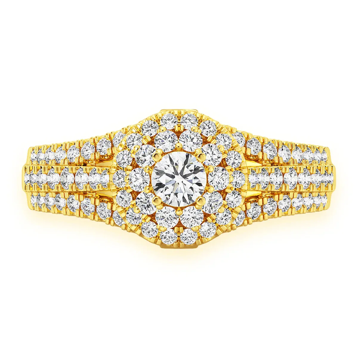 For Him Round Double Halo Diamond Ring in Rose Gold / Lab Grown Diamond – Ring