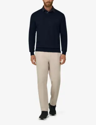BOGGI MILANO Long-Sleeved Knitted Wool Polo Jumper detail 2