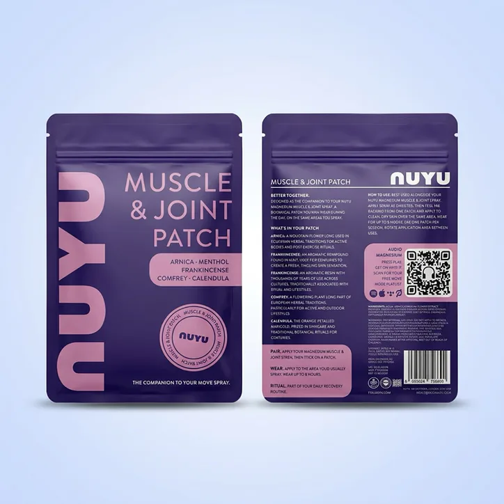 NUYU Magnesium Muscle & Joint Spray with 30 Movement Patches + Audio Magnesium Playlists