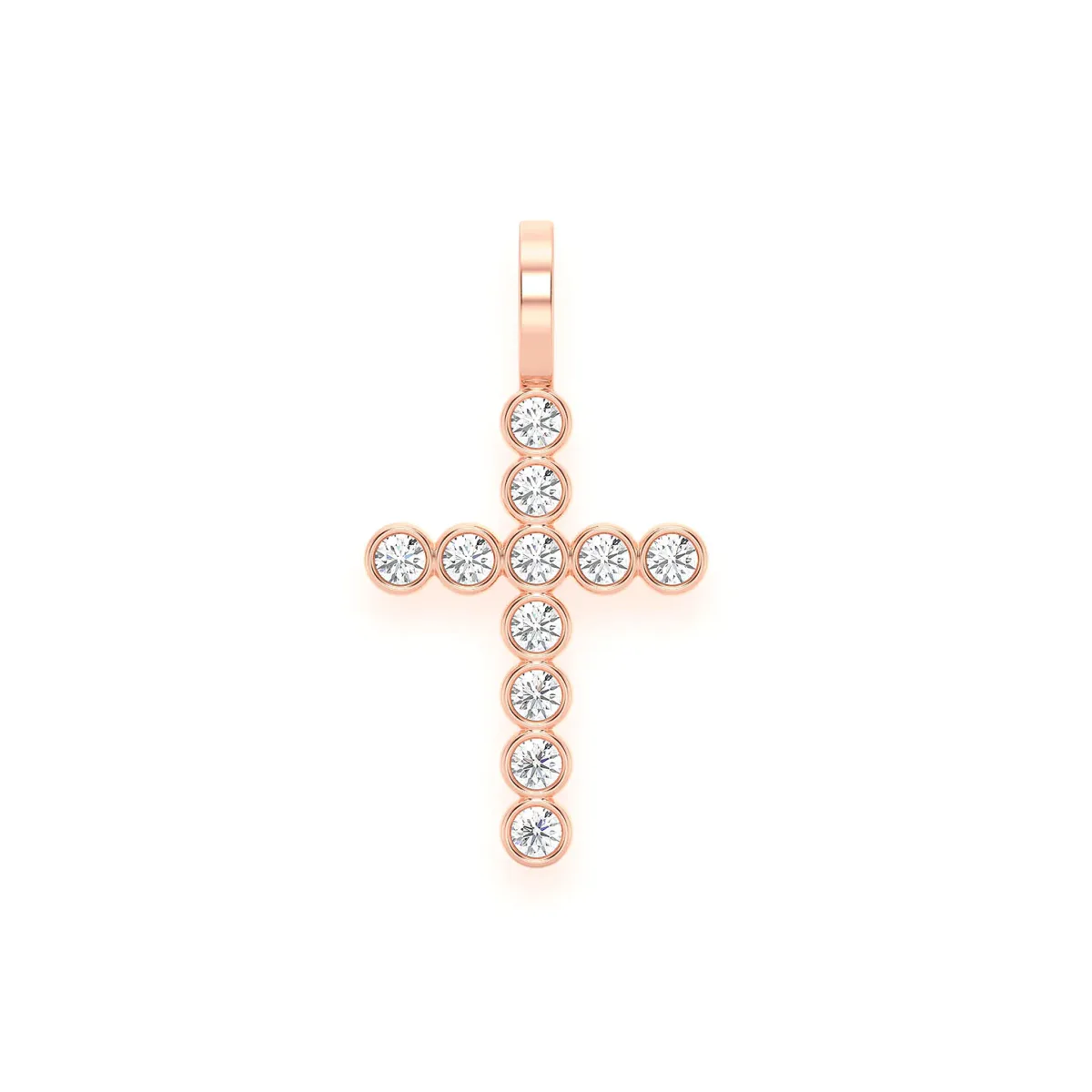 For Him Beaded Cross Pendant in 0.35ctw / Rose Gold – Pendant