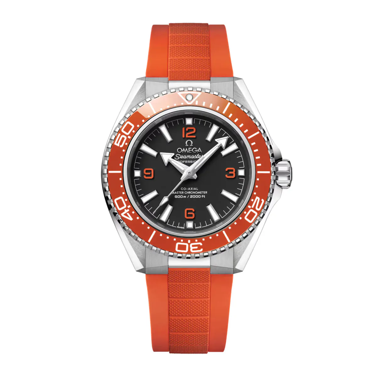 Omega Seamaster Planet Ocean 600M 42mm Mens Watch Orange Rubber Strap