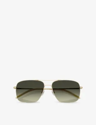 OLIVER PEOPLES OV1150S Clifton Aviator-Frame Metal Sunglasses detail 3