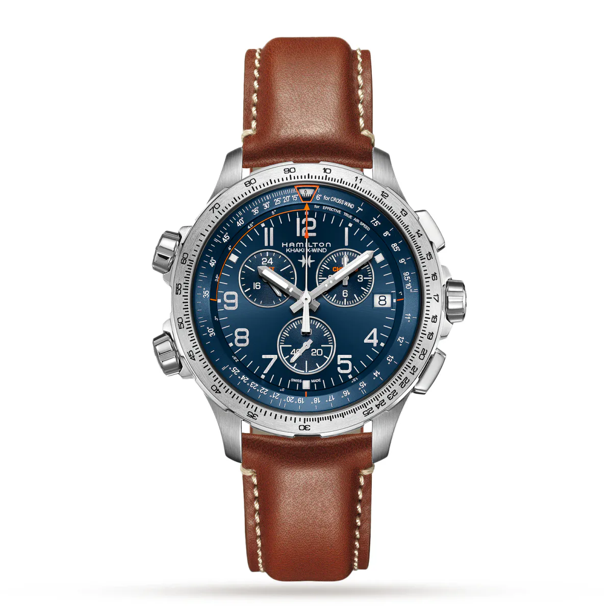 Hamilton Khaki Aviation X-Wind GMT Chrono Quartz 46mm Mens Watch Blue