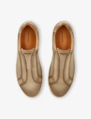 MAGNANNI Laceless Suede Low-Top Trainers - EUR 40 / 6 UK MEN in Beige, additional product view 2