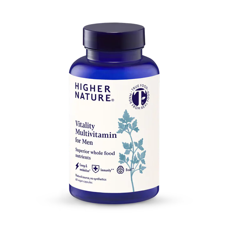 Higher Nature Vitality Multivitamin for Men - Wholefood Blend with AstraGin® - 60 Vegan Capsules