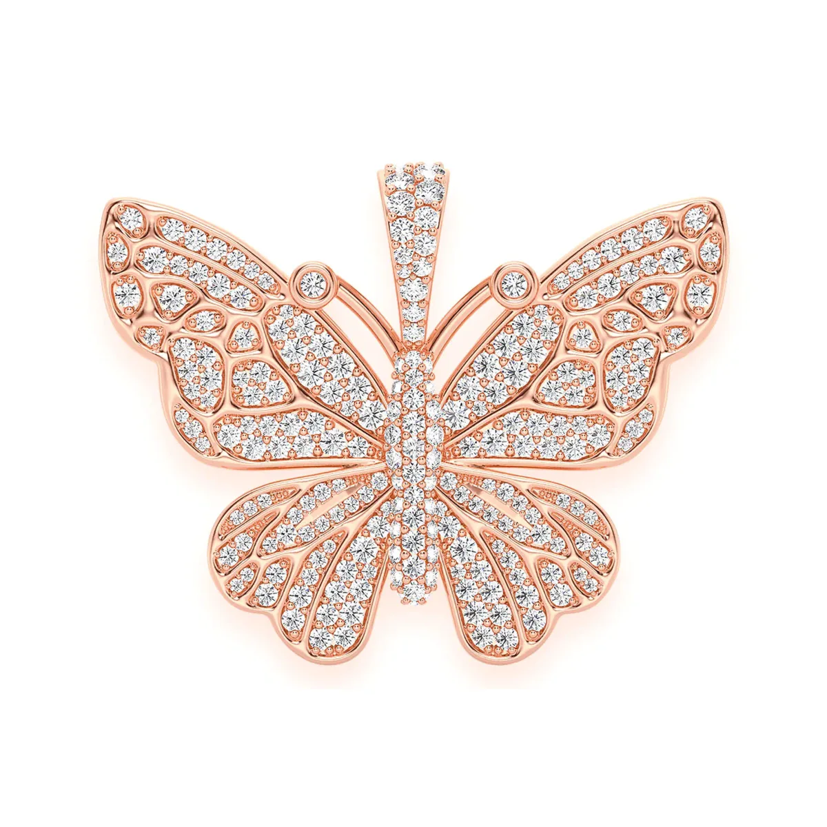For Him Statement Butterfly Diamond Pendant in Rose Gold / Natural Diamond – Pendant