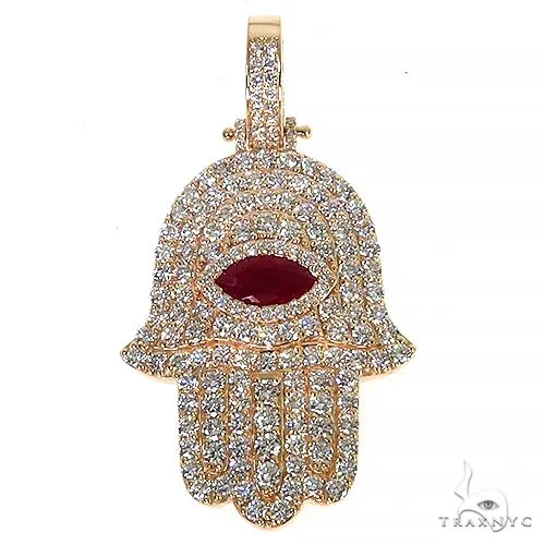 RINA - For Him CUSTOM Hamsa Diamond Pendant 68094 in Rose Gold – Pendant