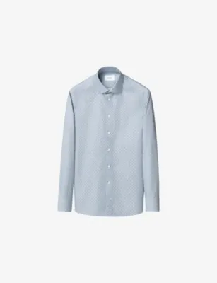ETON Signature Twill Motif Contemporary-Fit Cotton Shirt - LIGHT BLUE - 17.75