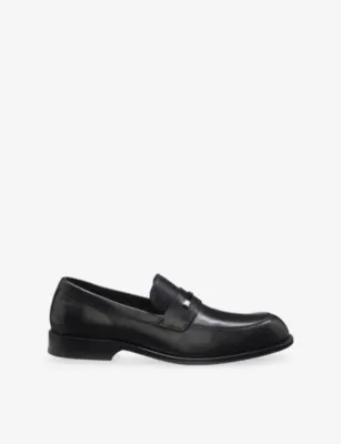 BOSS Branded Metal Trim Leather Loafers - EUR 45 / 11 UK MEN