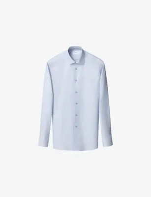 ETON Checked Contemporary-Fit Cotton-Twill Shirt - 17.75