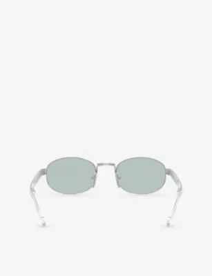 PRADA PR B53S Oval-Frame Steel Sunglasses detail 3
