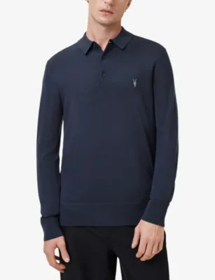 ALLSAINTS Mode Merino slim-fit wool polo shirt detail 3