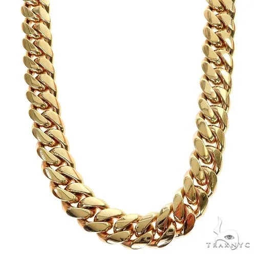 JALGAS - MIAMI CUBAN LINK Miami Cuban Chain 18k Yellow Gold 12mm 46593 in 16 Inches – Chain