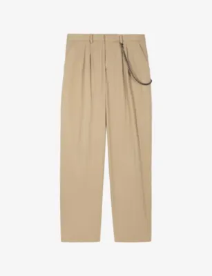 THE KOOPLES Chain-Embellished Straight-Leg Cotton Trousers