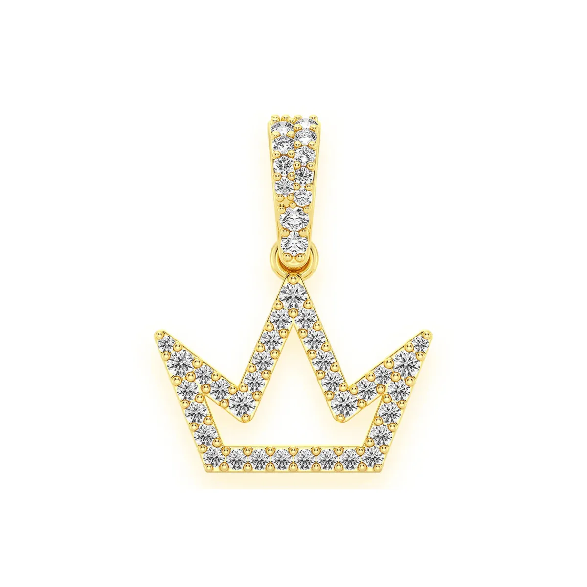 For Him Open Crown Diamond Pendant in Yellow Gold / Natural Diamond – Pendant