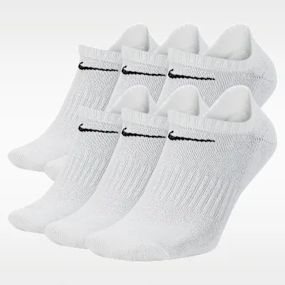 Nike Everyday Cushioned Training No-Show Socks (6 Pairs) - White/Black in White/Black – Nike men's and unisex