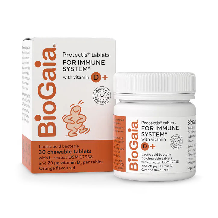 BioGaia Protectis Tablets with Vitamin D3 Orange 20 µg 30 Tablets – Vitamins & Supplements > Supplements > Acidophilus & Friendly Bacteria