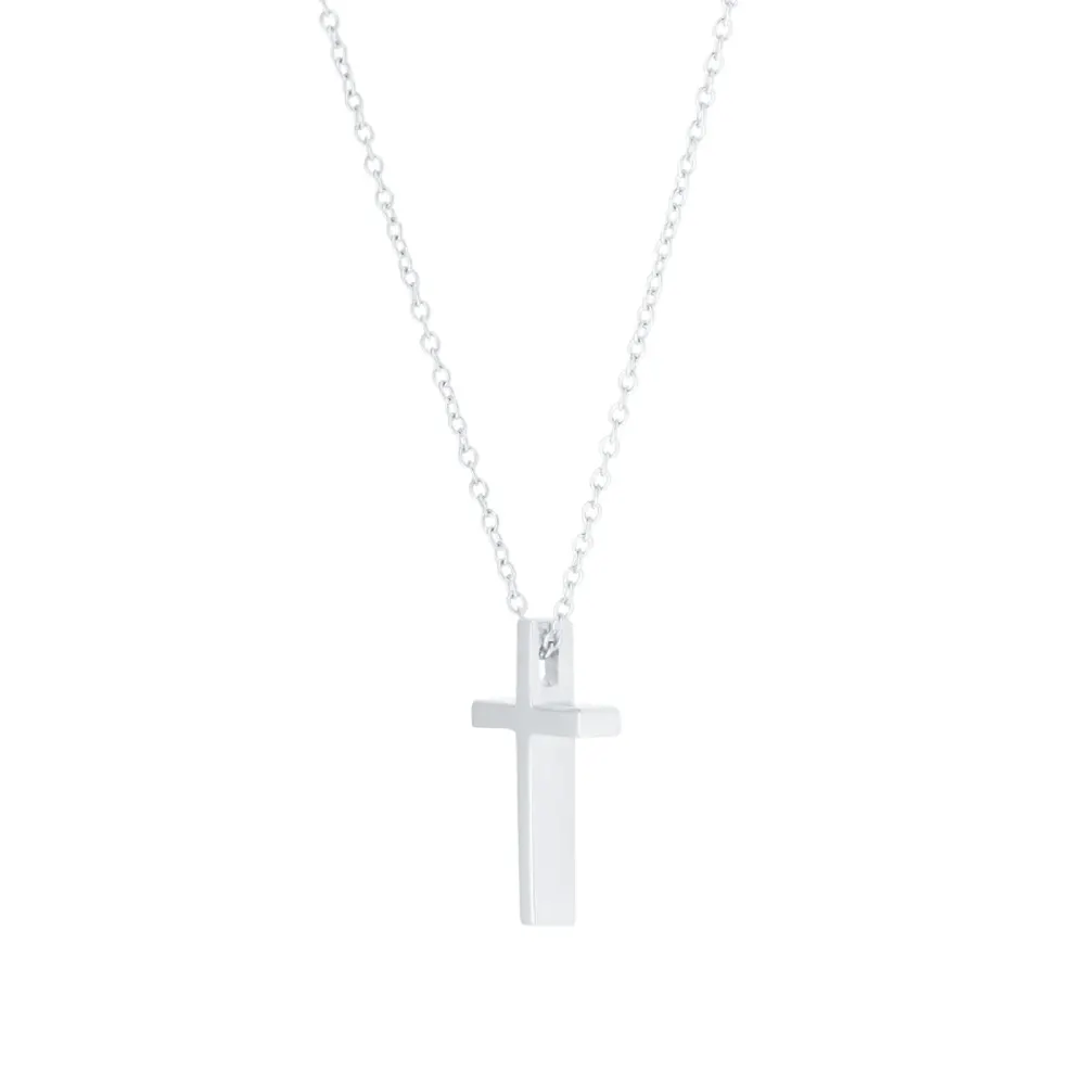 For Him 18ct White Gold Floating Cross Pendant detail 3