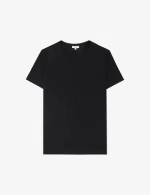 REISS Bless crewneck cotton-jersey T-shirt - OXIDISED GREEN