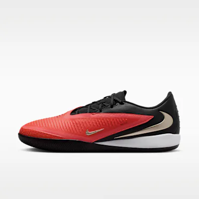 Nike Phantom 6 Low Academy Indoor Court Football Shoes - Bright Crimson/Black/Blur