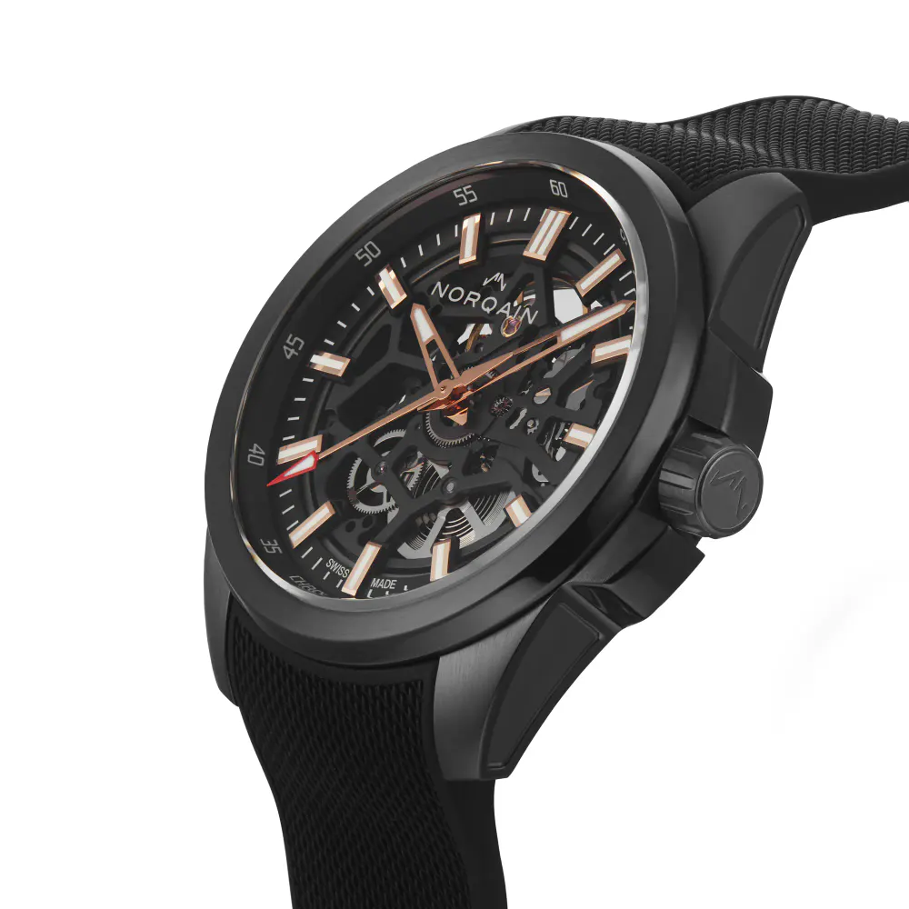 Norqain Independence Skeleton Black 42mm in Black, additional product view 2