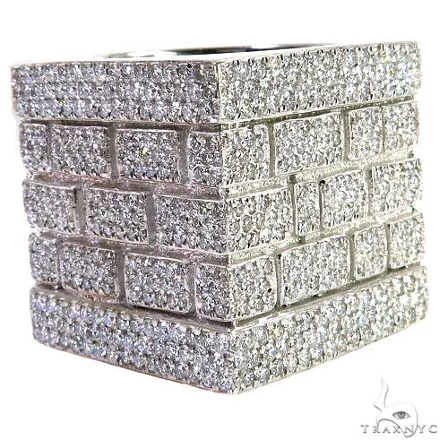 RINA - For Him FACTORY Platinum Brick City Diamond Ring 68777 in 10.5 – Ring