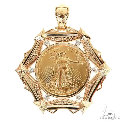 RINA - For Him CUSTOM 1 Oz Liberty Gold Coin Frame Pendant 68842 in Rose Gold – Pendant