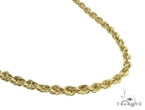 JALGAS - SKYLINE JEWELRY 10K Yellow Gold Hollow Rope Chain 4.5mm 66381 in 24 Inches – Chain