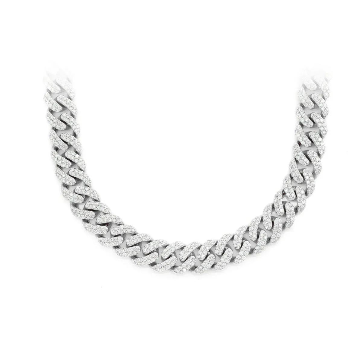 For Him Iced Miami Cuban Necklace in 10mm / 14.00ctw / White Gold / 22" – Necklace