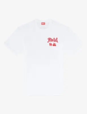 DIESEL Flock Graphic-Print Cotton T-Shirt