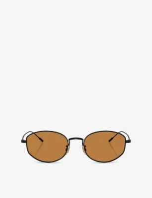 OLIVER PEOPLES OV1347ST Sirry Oval-Frame Titanium Sunglasses
