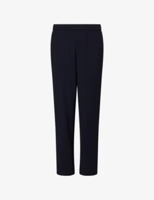 GIORGIO ARMANI Elasticated-Waistband Pinstripe Wool-Trousers in CAVIAR – Mens | Trousers & shorts | Formal
