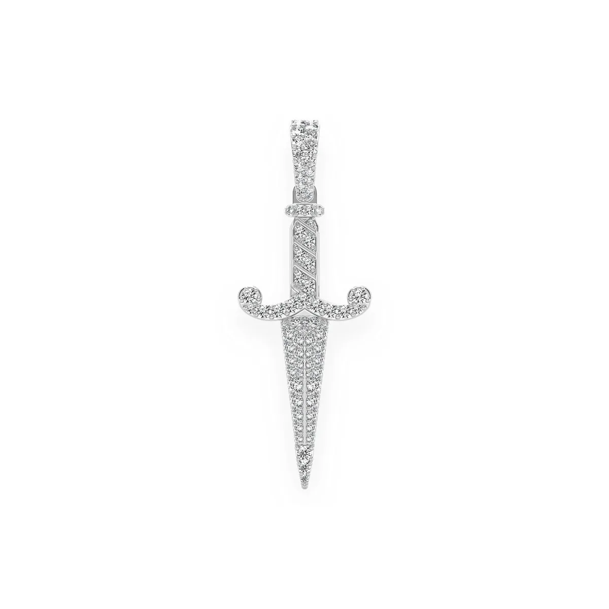 For Him Dagger Pendant in 1.50ctw / White Gold – Pendant