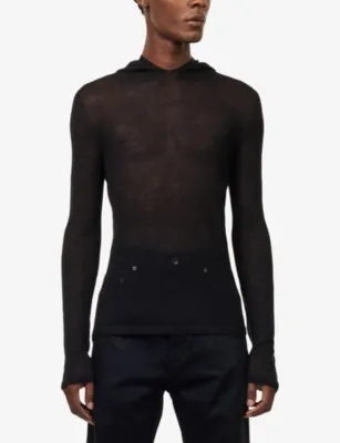 RICK OWENS Maglia Hooded Cashmere Jumper detail 3