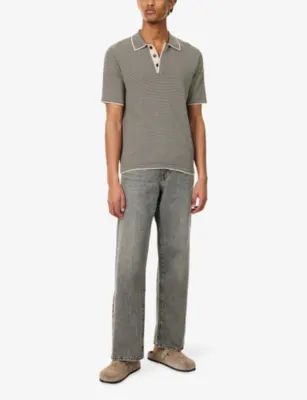 RAITH Felipe Striped Knit Polo Shirt detail 2