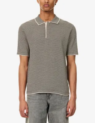 RAITH Felipe Striped Knit Polo Shirt detail 3