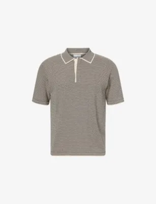 RAITH Felipe Striped Knit Polo Shirt
