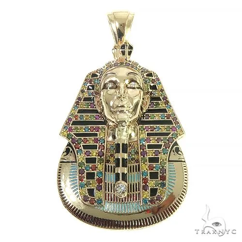 RINA - For Him CUSTOM Custom Made Tutankhamun Rainbow Colors Diamond 66385 in Rose Gold – Pendant